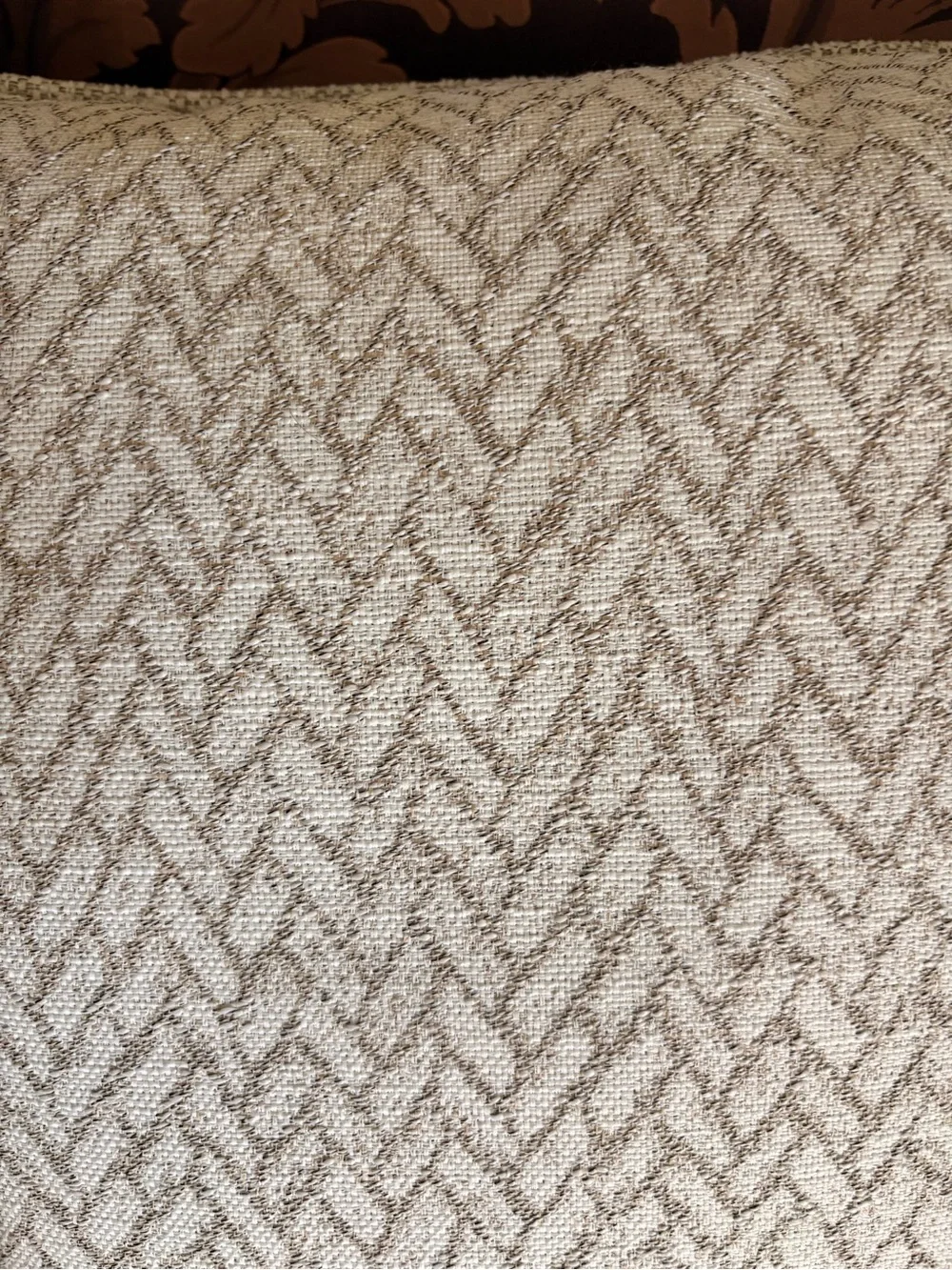 Beige Patterned Square Throw Pillow - Neutral Check Design 1 for $49
